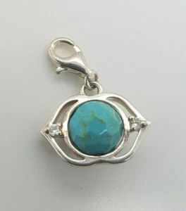 Thomas Sabo CC1328 Sterling Silver Turquoise Lotus Charm RRP $95 - Picture 1 of 2