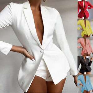 Womens Business Formal Lapel Collar Dress Blazer Jacket Shorts Party 2Pcs Sets