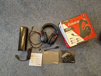 HyperX Cloud III Over-Ear Gaming Headset - Black/Red "GRADE A" - Image 1 of 4