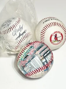 3 St. Louis Cardinals baseballs busch stadium 2012 autophoto ball crest stadium - Picture 1 of 5