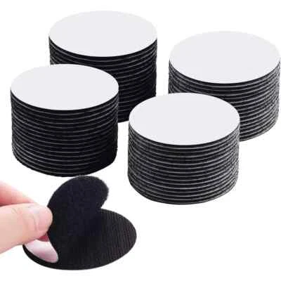 10 Pairs 60 mm Self-Adhesive Nylon Hook and Loop Tape Sticker Fastener Dots Set - Image 1 of 4