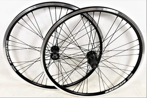 24” 507 -19 MTB 8/9/10 SPEED CASSETTE BIKE WHEELS DOUBLE WALL RIM BRAKE BLACK - Picture 1 of 2