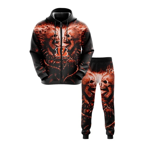 Cincinnati Bengals Jogging Tracksuit Sports Hoodie Sweatpants Hooded Sweatsuit Cover