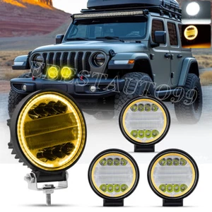 5 Inch White/Amber LED Work Light Pods Fog Offroad Driving Lamp DRL Truck ATV - Foto 1 di 14