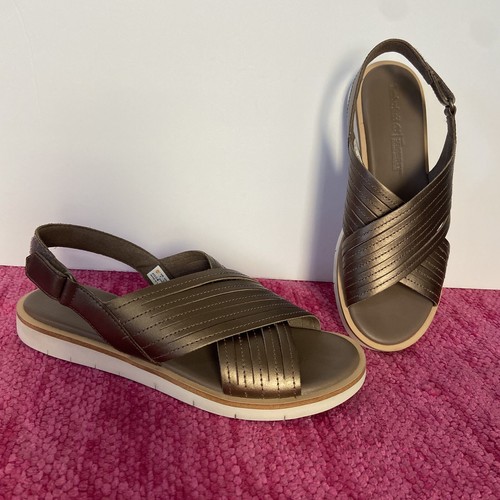 Timberland Adley Shore sandali in pelle con cinturino alla caviglia bronzo taglia 7