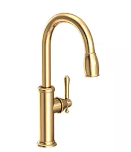Newport Brass Chesterfield 1030-5103/03N Pull-Down Kitchen Faucet Polished Brass - Picture 1 of 2