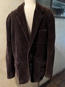 Vtg Men’s Casual Corduroy Blazer Jacket Sz L Dark Brown - Picture 1 of 19