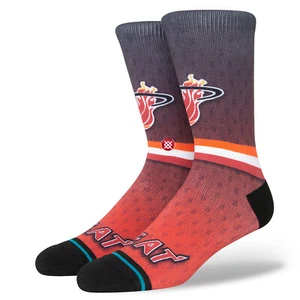Miami Heat Stance NBA HWC Fader Hardwood Classics Crew Socks Large Mens 9-13 - Picture 1 of 3