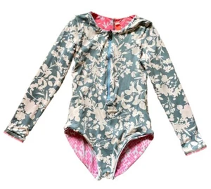 Maaji Kids Girls Swimsuit One Piece Reversible Zip Long Sleeve Size 10 - Picture 1 of 4