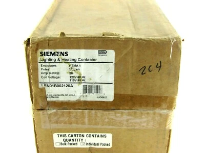 Siemens LEN01B002120A Lighting and Heating Contactor, 20A, 120V-60Hz 110V-50 NEW - Image 1 of 4