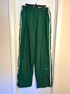 Nike Green Track Pants 3XLT Mens Lined White Stripes Elastic Athletic Y2K Mesh - Picture 1 of 9