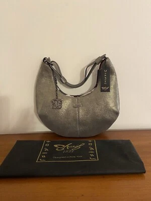 Sharif Legacy Pearlized Graphite Nubuck Leather Hobo NWT - Image 1 of 4