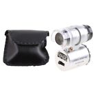 Mini 60X Magnifier Microscope UV Jeweler Loupe currency Detector with LED Light