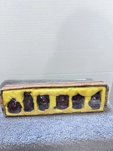 Brand New Set of 6 Red Resin Feng Shui Happy Laughing 2" Buddha Figures / Statue - Picture 1 of 9