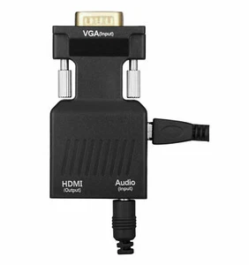 VGA To HDMI Adapter Full HD 1080P Audio Video Converter Laptop PC To TV HDTV AV - Picture 1 of 10