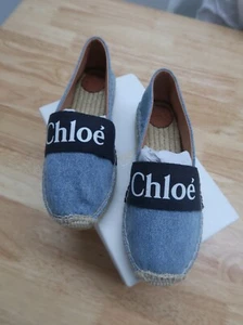 CHLOE ESPADRILLES- BLUE DENIM SIZE 32 NEW WITH BOX - Picture 1 of 3