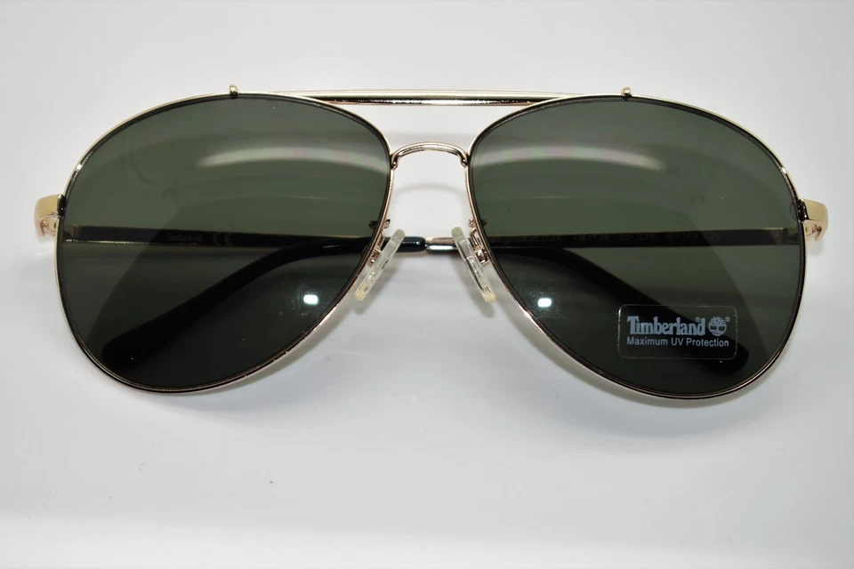 Gafas de sol Timberland Aviator tono dorado lentes verdes TB7129-32N Foto 1 de 4