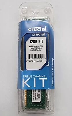 Brand New Old Stock Crucial 12GB Triple Channel Kit CT3KIT51272BQ1339 - Image 1 of 4