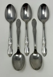 5 Wm A Rogers Oneida Fenway Daydream Stainless Flatware Salad Forks - Picture 1 of 2