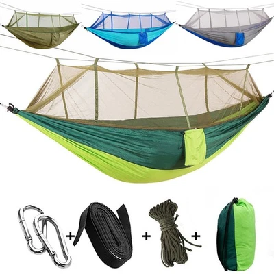 Rede de acampamento confortável tecido pendurado redes para viagem pátio jardim - Imagem 1 de 4