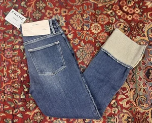 FRAME Denim Le High Straight Big Cuff Jeans Gr. 24 Neu mit Etikett Defekt - Bild 1 von 23