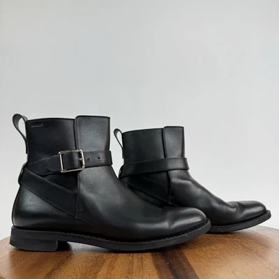 Mujeres Bally Filly Cuero Negro Arnés Hebilla Tirar de Botines Talla US 8.5 Foto 1 de 4