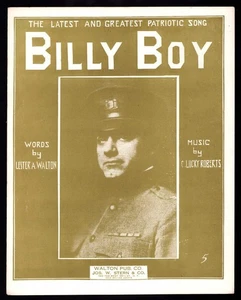Partituras de colección Billy Boy 1917 Honores Coronel William Hayward 15ª Infantería de Nueva York - Imagen 1 de 1