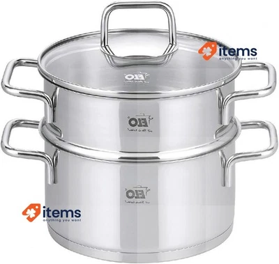 Elo 7271826 Inossidabile Vapore Fornello 18 X 9.5 CM,Grigio,Argento Steel CM Pan - Immagine 1 di 4