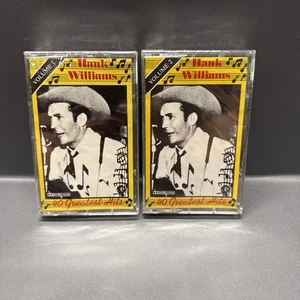 Lot 2 Hank Williams 40 Greatest Hits Vol 1 and 2 Cassette Tape Country Music  - Picture 1 of 7