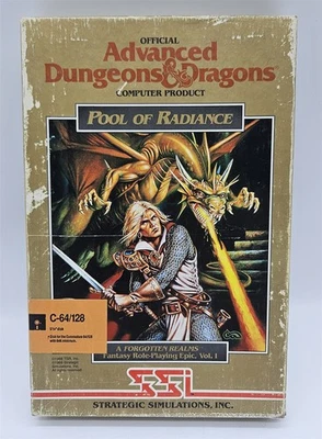 Advanced Dungeons & Dragons: Pool of Radiance (C64 C128, 1988) TESTED - Image 1 of 4