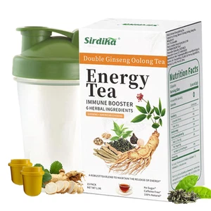 Energy Tea Immune Booster Ginseng Tea, Ginseng Oolong Tea with Sports Water Bott - Picture 1 of 12