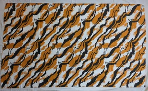 De colección 1970 Klopman Mills Tiger Stripe tela material pieza/hoja 74"x45" - Imagen 1 de 9