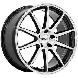 19x8.5 +25 TSW TW004 Canard 5x120 Gloss Black W/ Machined Face Wheels (Set of 4) - Picture 1 of 3