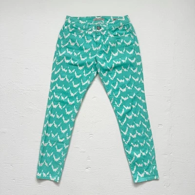 Mavi Alexa Ankle Skinny Jeans Turquoise White Print, Size 26 - Image 1 of 4