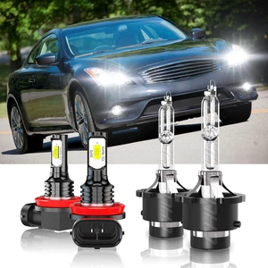 Para FIT Infiniti G37 2008-2012 2013 D2S HID Xenon faro H11 LED luces antiniebla - Picture 1 of 11