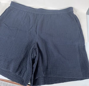 Pantalones Cortos J JILL Doble Gasa Algodón, Para Mujer 2X Bolsillos Azul Marino Verano Comodidad - Imagen 1 de 9