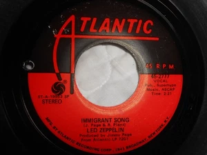 LED ZEPPELIN~"IMMIGRANT SONG"~Orig. 1970~ROCK~HARD ROCK~7'' 45rpm~ATLANTIC~VG+ - Picture 1 of 2