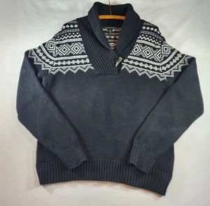 Lauren Ralph Lauren Damen Pullover XL schwarz-weiß Fair Isle Ski Wasserfallkragen - Bild 1 von 20