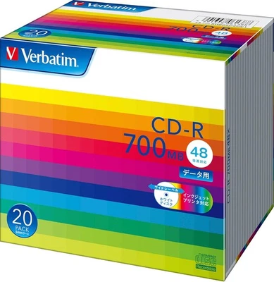 Verbatim Japan CD-R 700MB white printable 48x speed SR80SP20V1 - Image 1 of 3