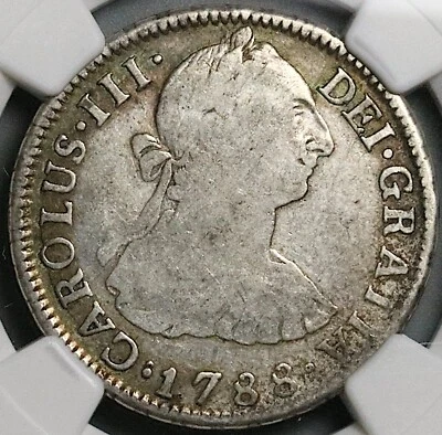 1788-Mo NGC F 12 Mexico 2 Reales Charles III Spain Colony Silver Coin (24071905C - Image 1 of 4