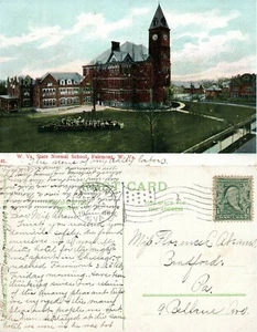 FAIRMONT W.VA STATE NORMAL SCHOOL 1908 ANTIKE POSTKARTE - Bild 1 von 1