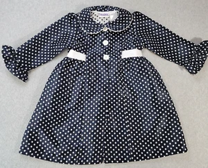 Blueberi Boulevard Coat Black & White Polka Button Up Jacket Girls Size 5 - Picture 1 of 12