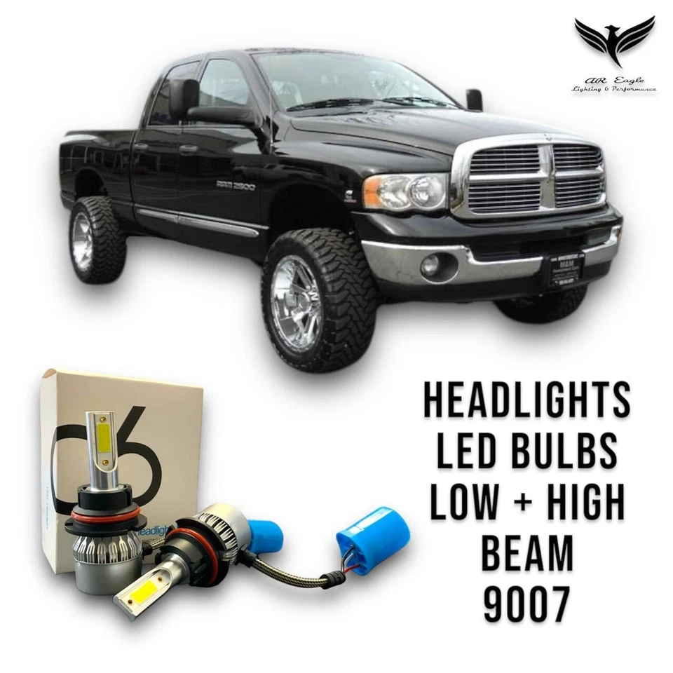 Dodge RAM 1500 2500 3500 2002-2005 faros bombillas LED haz bajo + alto 6000Lm Foto 1 de 4