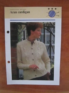 KNITTING PATTERN INTERNATIONAL BOUTIQUE ARAN CARDIGAN GREAT ** MUST SEE - Picture 1 of 1