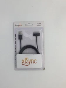 CableJive xlSync (Black) Extra long 6 ft USB sync charge cable for iPhone 4 ipod - Picture 1 of 2