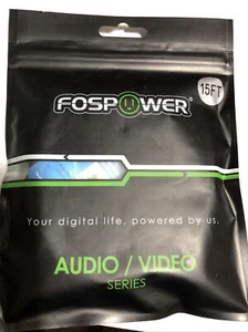 Adaptador de cable de extensión de audio auxiliar estéreo TRS macho a hembra FosPower 15 pies 3,5 mm - Imagen 1 de 2