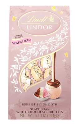Lindt Lindor Limited Edition Neapolitan White Chocolate Truffles 5.1 oz BB 08/25 - Image 1 of 2