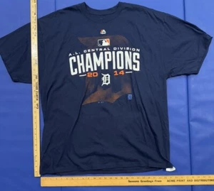 Detroit Tigers 2XL 2014 AL Central Champion TShirt - Picture 1 of 7