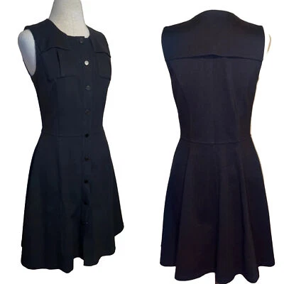W by worth black button front fit & flare dress 4 - Image 1 of 4