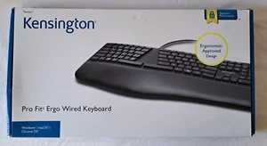 Kensington Pro Fit Ergo Wired Keyboard K75400US Black Open Box - Picture 1 of 7